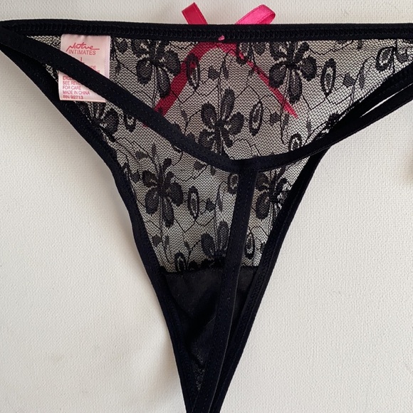 Native Intimates"Pink & Black lace Baby Doll Dress - Picture 3 of 9